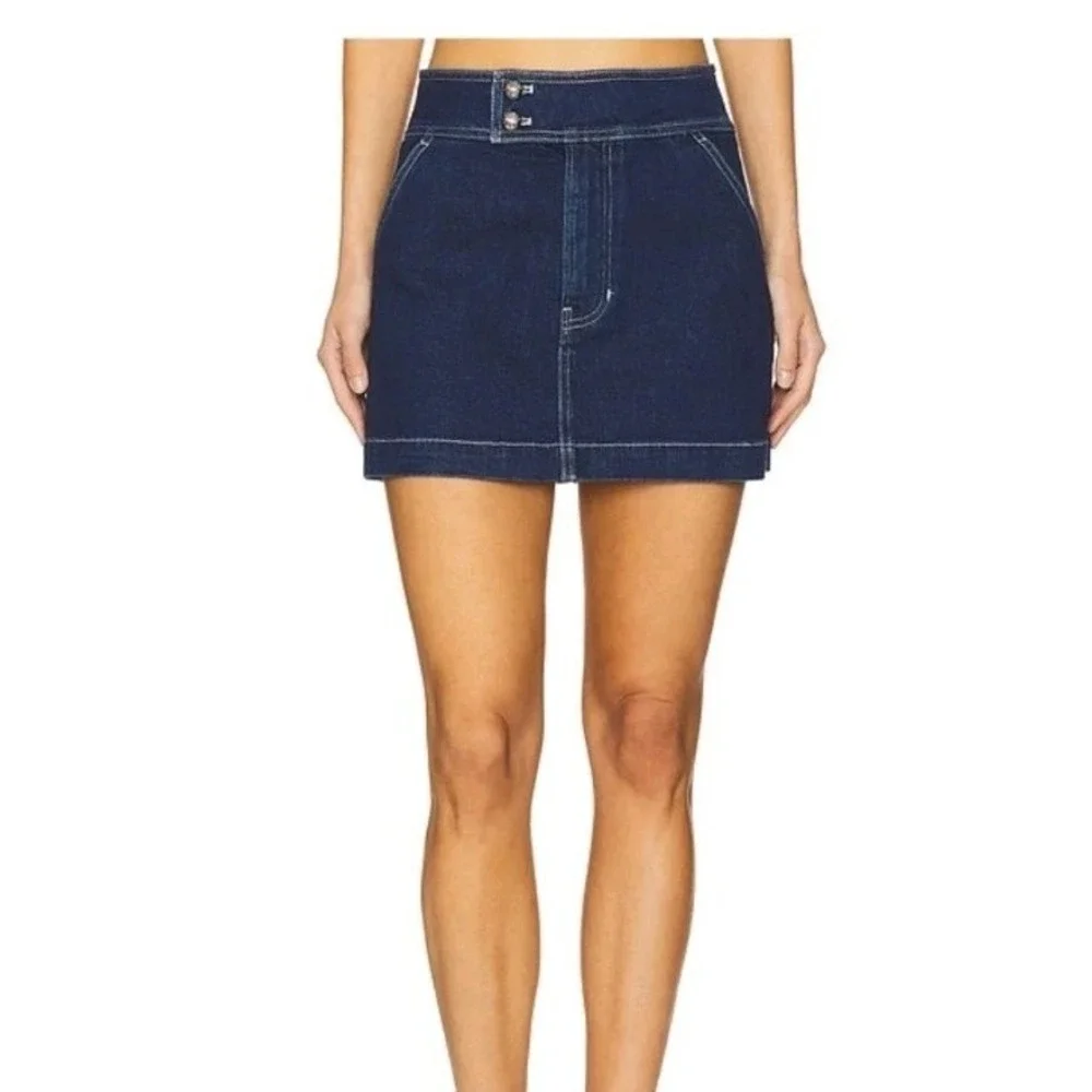 Veronica Beard Bowen Denim Mini Skirt 12 Indigo Rinse Designer NWT
